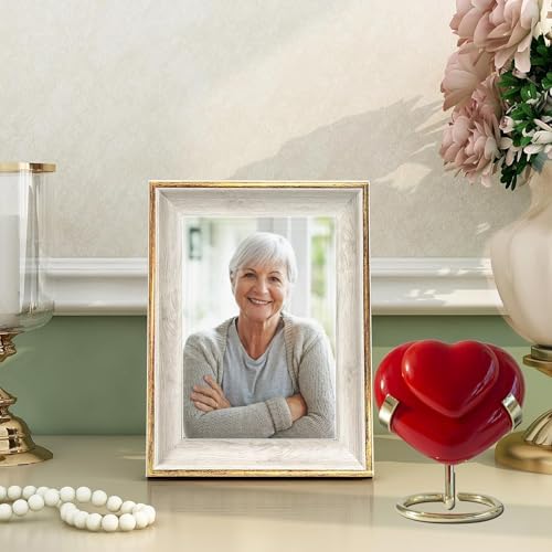 Contid Small Heart Urn for Human Ashes Mini Red Ceramic Keepsake with Stand