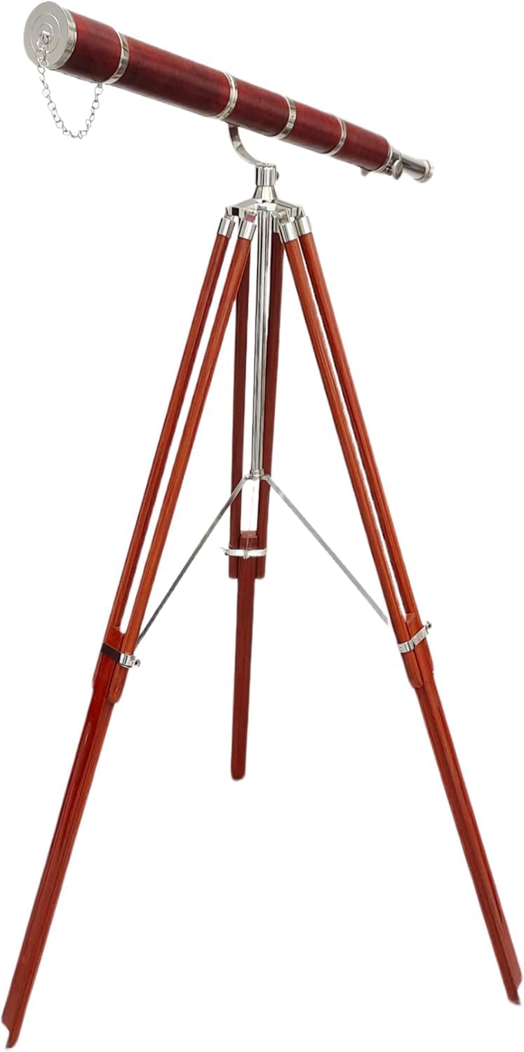 Vintage Maritime Anchor Master Telescope with Brass Nickel Chrome Finish