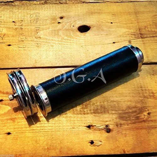 Antique Brass Leather Kaleidoscope Telescope with Double Wheel Design