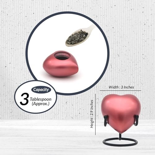 Heart Urn for Human Ashes Small Heart-Shaped Keepsake with Stand