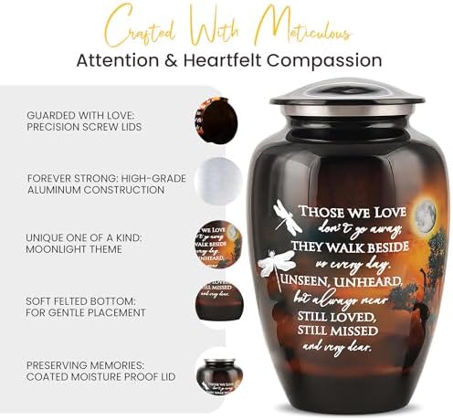 Handcrafted Large Urn for Ashes - Funeral Cremation Urn Set