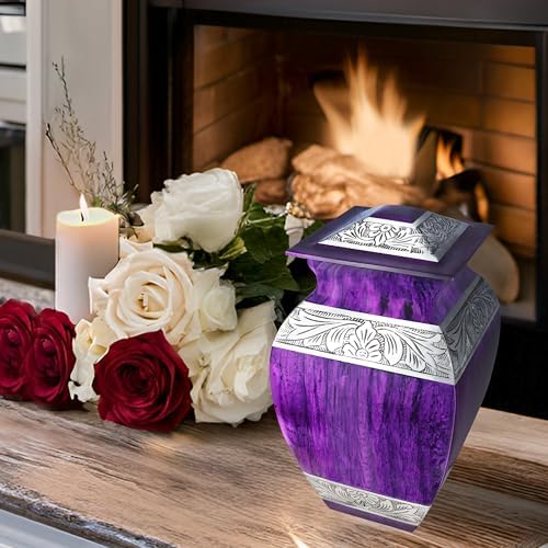 Purple Square Urn for Ashes - Large Full Size