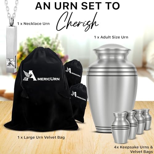Elegant 4-Piece Memorial Urn Set for Human Ashes