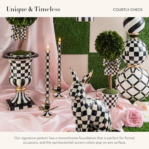 Mackenzie-Childs Pedestal Urn with Courtly Check Pattern