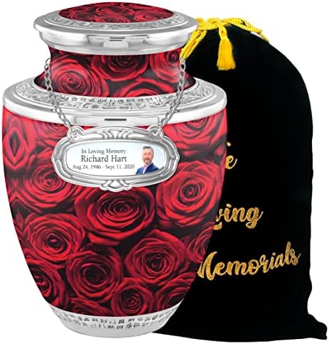 Elegant Rose Cremation Urns for Adult Ashes - Handcrafted with Velvet Bag