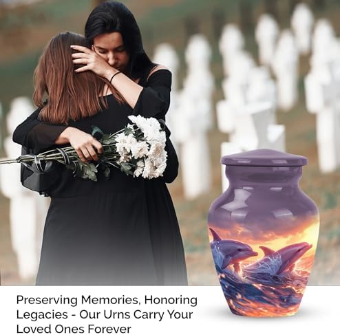 Dolphin Urn for Human Ashes - 3 Inch Cremation Keepsake for Women