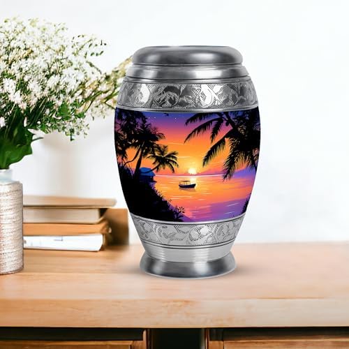 Stylish Cremation Urn for Adult Ashes - 10 Inch Large 3 Inch Small Combo