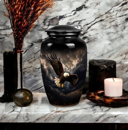 Unique Eagle Rain Clouds Design Cremation Urn for Adult Ashes