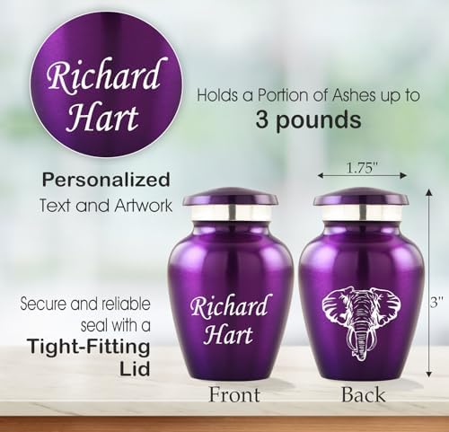 Personalized Guardian Elephant Cremation Urn for Adult Ashes - Decorative Urns for Human Remains