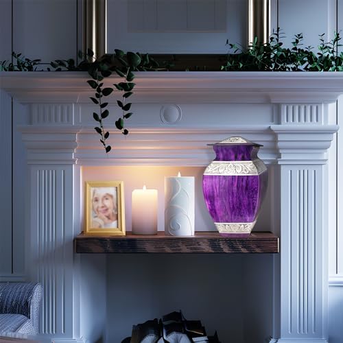 Purple Square Urn for Ashes - Large Full Size