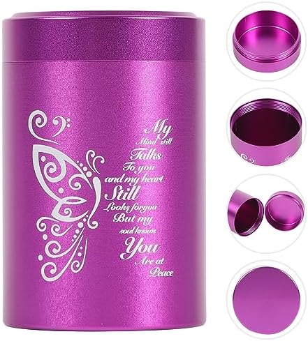 Dioeta Alumnium Mini Cremation Urn - Purple Butterfly Design