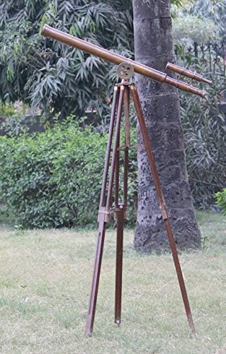 Antique Adjustable Nautical Style Decorative Telescope Stand
