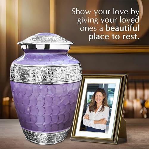 Forever After Cremation Urn for Human Ashes - Lavender Large Decorative Urn for Adult