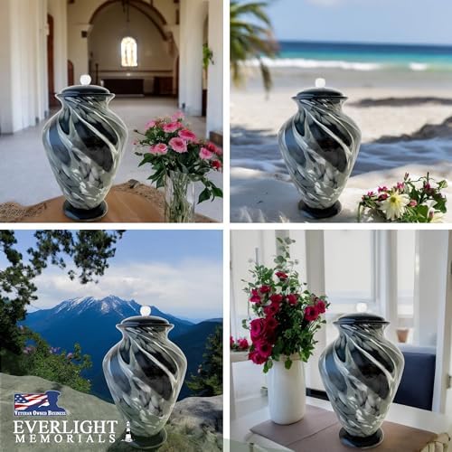 Hand Blown Glass Urn for Ashes - Adult Size