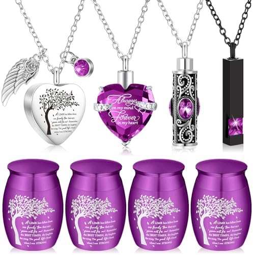 Shimeyao 8 Piece Cremation Urn Set for Ashes Sharing Purple