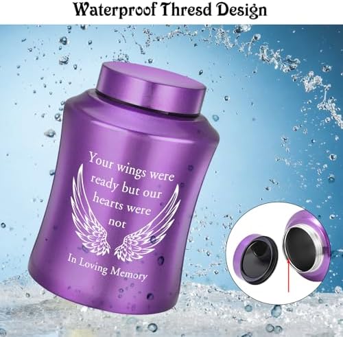 SOITIS Angel Wings Urn for Ashes - 827 Inch Purple Memorial Urn