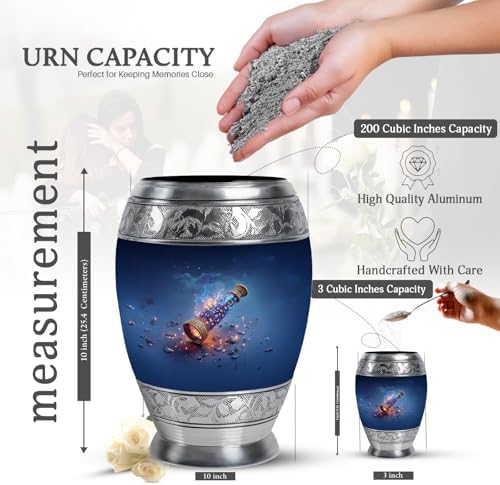 Cosmic Blue Telescope Urn for Human Ashes 10 Inch