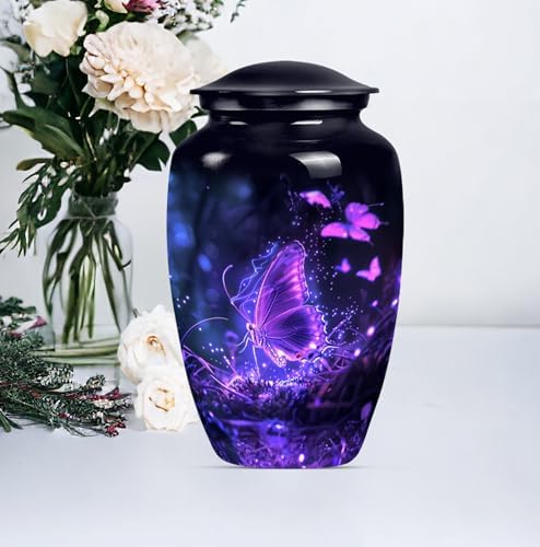 Stunning Butterfly Urns for Human Ashes 10 Inch Capacity with Velvet Bag