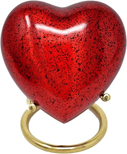 Personalized Urn for Ashes with Red Heart Design