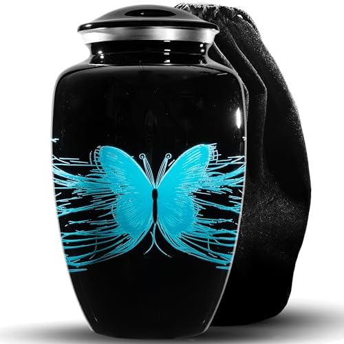 Butterfly Urns for Human Ashes - Large Black Cremation Urn Made in USA