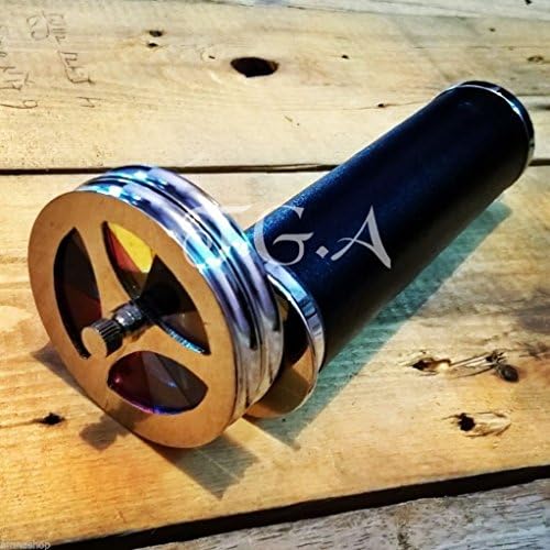 Antique Brass Leather Kaleidoscope Telescope with Double Wheel Design