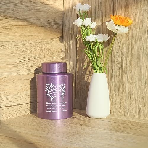 Purple 6 Inch Stainless Steel Urn for Ashes Keepsake