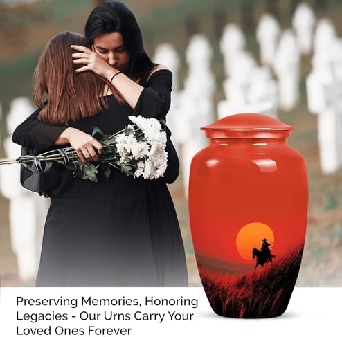 Sunset Cowboy Urn for Ashes - 10 Inch Adult Male