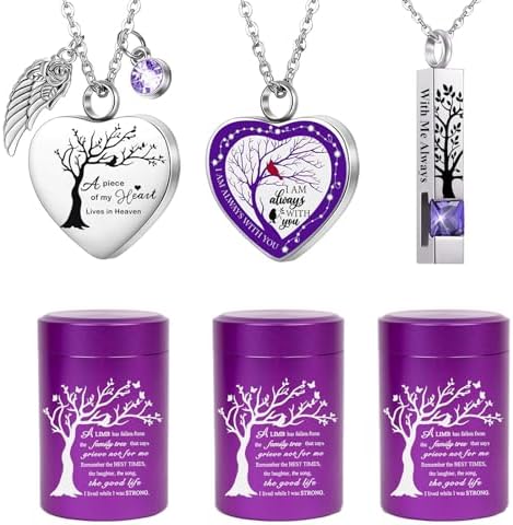 RIPFEVURN Mini Urns for Human Ashes Keepsake Set of 6 Purple