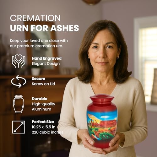 Sonoran Desert Adult Cremation Urn Red