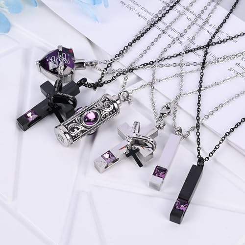 Suruim 6 Pcs Cremation Urn Necklaces Set
