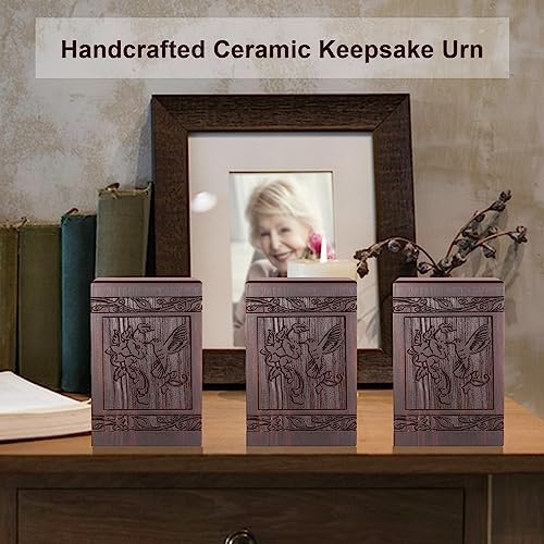 Wooden Hummingbird Cremation Urn for Human Ashes