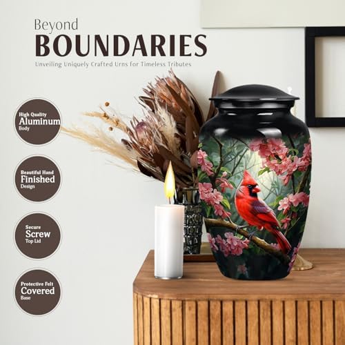 JAGASY Cardinal Bird Cremation Urn - 10 Inch