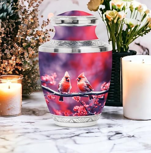 Springtime Cardinal Urns for Human Ashes Decorative Urns for Mom Dad and Remembrance