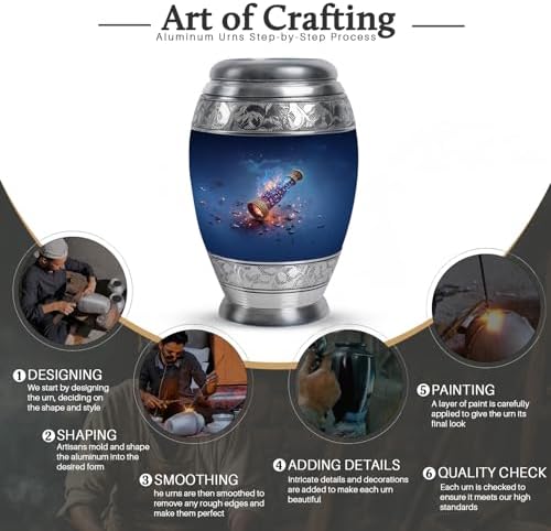 Cosmic Blue Telescope Urn for Human Ashes 10 Inch