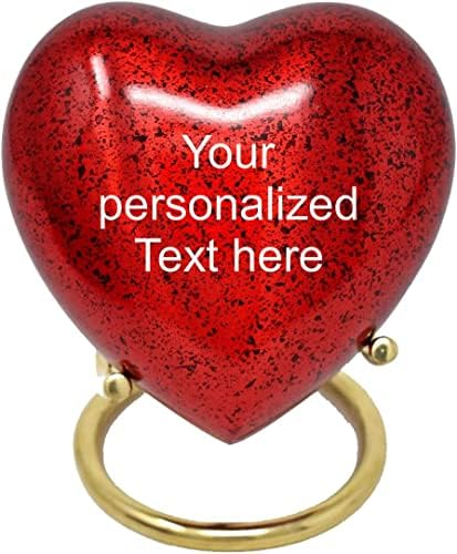 Personalized Urn for Ashes with Red Heart Design