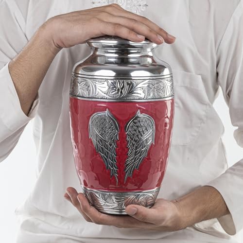 Angel Wings Cremation Urn for Human Ashes - Large Pink Urn
