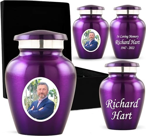 Personalized Photo Cremation Urns for Adult Ashes - Decorative Keepsakes for Human Remains