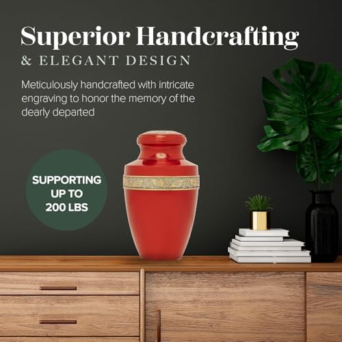 Eternal Harmony Large Cremation Urn 7x11 Dark Red