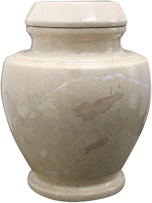 BT Decorative Marble Cremation Urn for Adults 202 Cubic Inch Capacity