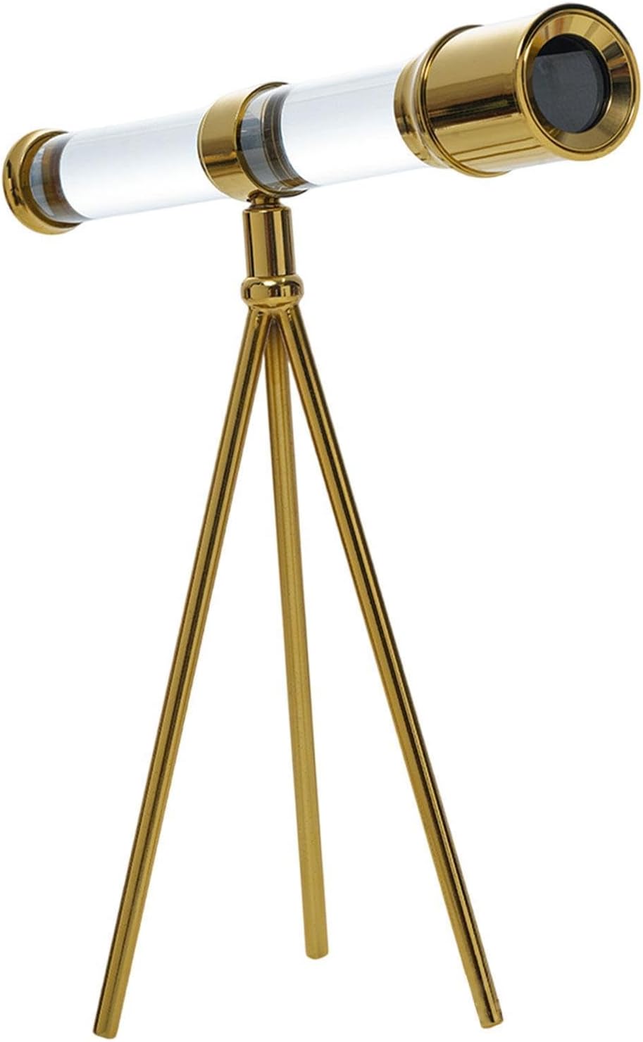 Glass Telescope with Metal Bracket Decorative Statue for Home Decor