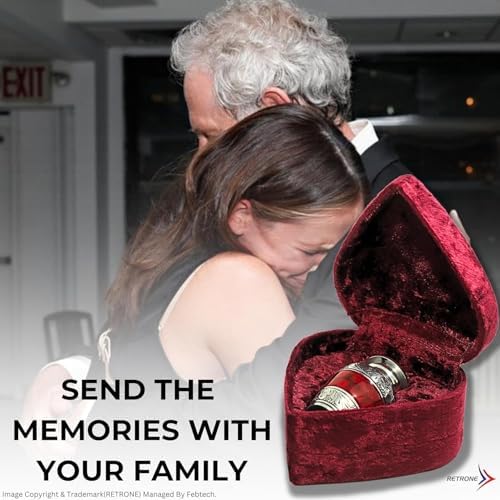 Mini Keepsake Urn for Ashes with Velvet Heart-Shaped Box