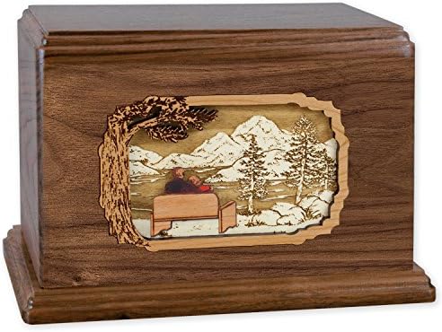 Walnut Wood Companion Cremation Urn for Two - Couple Together Forever