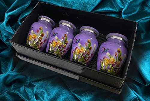 Bold Divine Purple Hummingbird Cremation Urns - 4 Small Keepsakes
