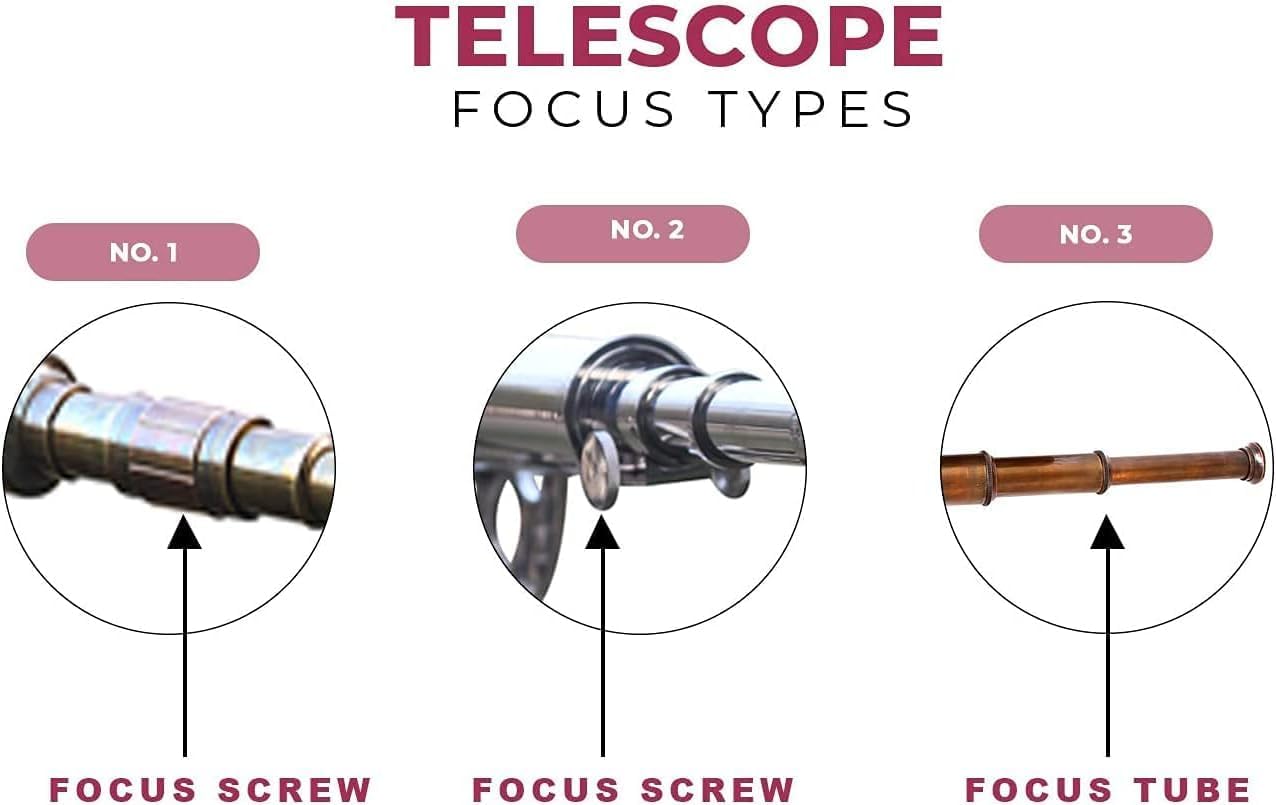 Nauticalshoppee Decorative Brass Telescope with Chrome Finish on Black Wooden Tripod