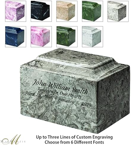 Custom Engraved Mackenzie Urn Vault - 3 Lines of Engraving Included Cashmere Gray Color