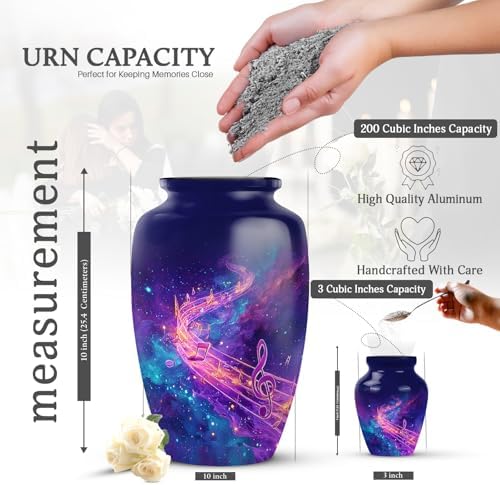 Music Urns for Human Ashes - Purple 10 Inch Cremation Urn