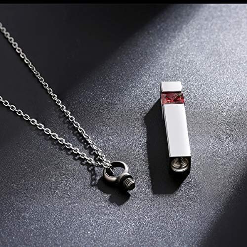 Vertical Bar Zircon Cremation Jewelry Urn Pendant for Ashes