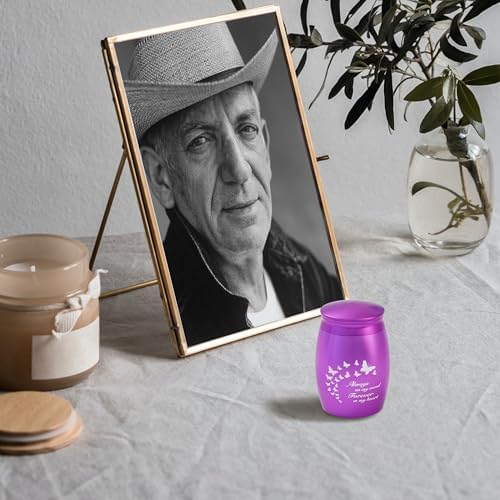 Purple Small Cremation Urns for Human Ashes Keepsake Mini Butterfly Urns