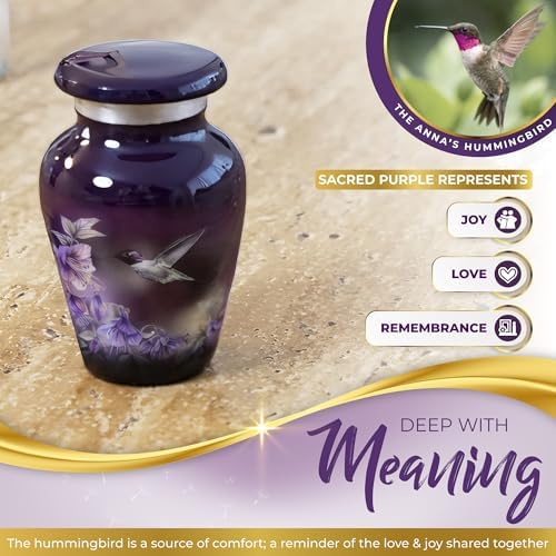 Spiritwind Purple Hummingbird Keepsake Urn