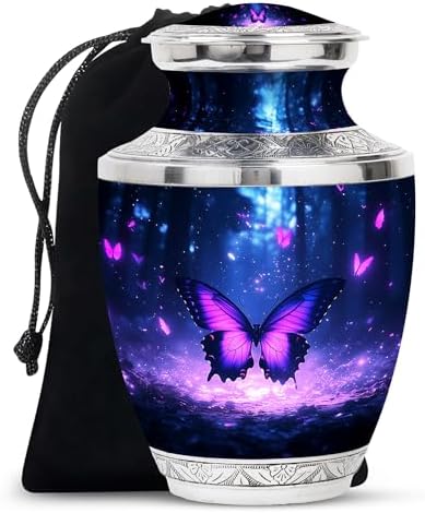 Purple Butterfly Urn Enchanted Forest 10 Inch